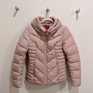 Guess Puffer Pink Jacket with Hood